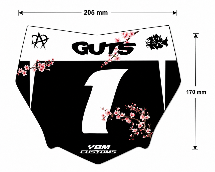 GUTS Cherry Blossom Plate Decal - YBM Customs