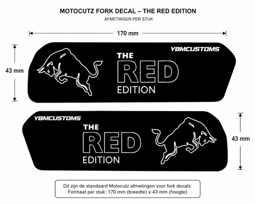 Motocutz Fork Decal – The Red Edition, 170x43mm, set of 2