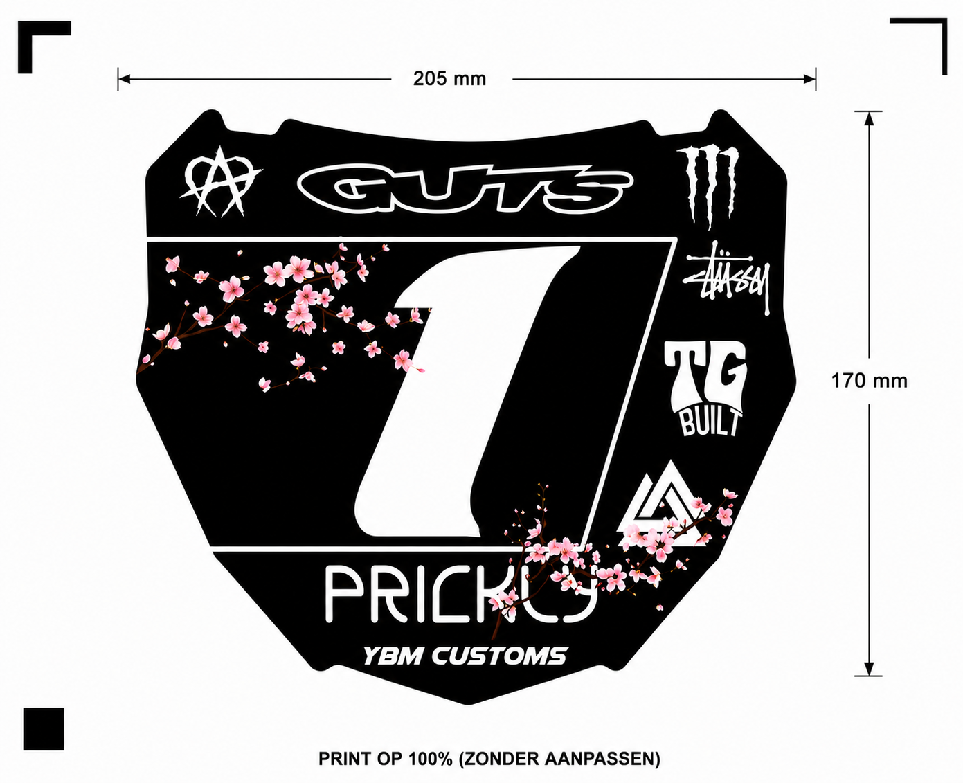 Pricky Blossom Plate Decal – YBM Customs
