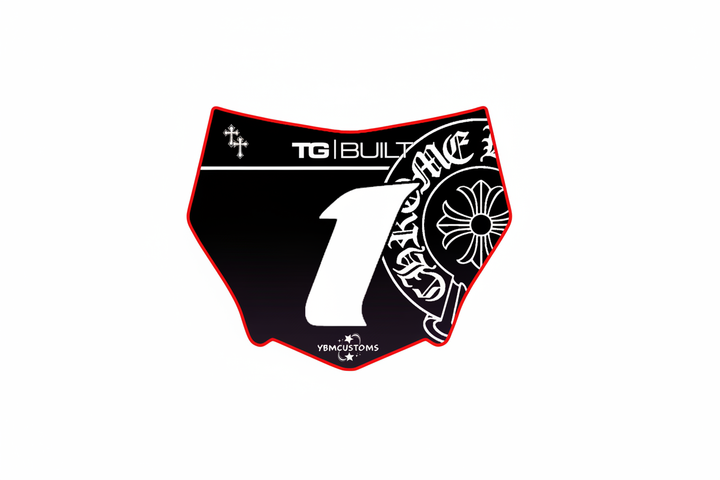 Number Plate Decal Dark Purple Chrome Hearts - YBMCUSTOMS