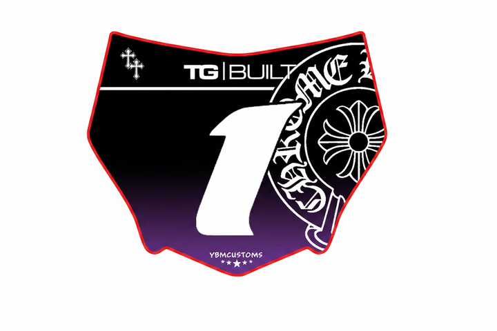 Number Plate Decal Pink/Purple Chrome Hearts - YBMCUSTOMS